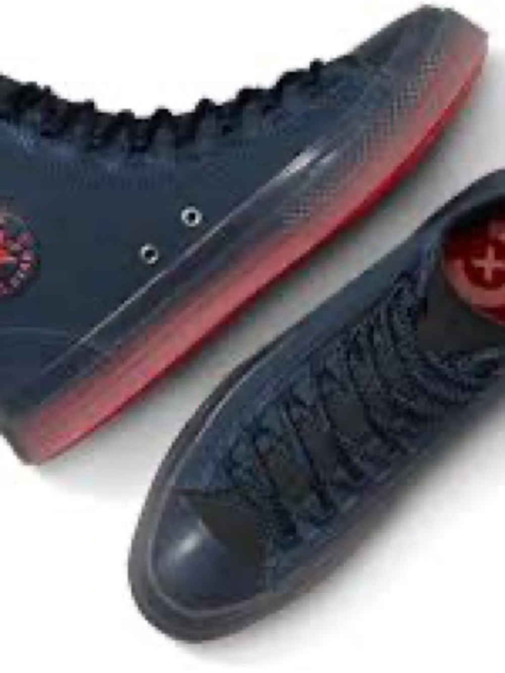 Men's Navy High-Top Sneakers with Red Gradient Sole exclusive authentic